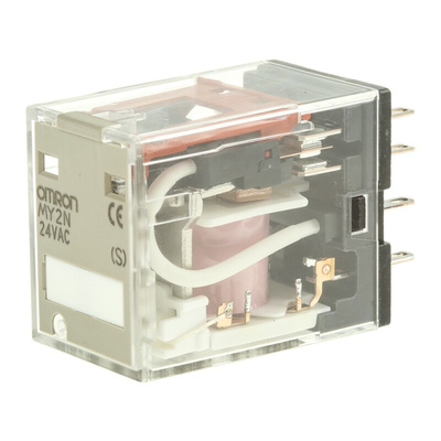 Omron Plug In Power Relay, 24V ac Coil, 10A Switching Current, DPDT
