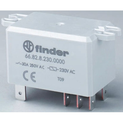 Finder Flange Mount Power Relay, 110V ac Coil, 30A Switching Current, DPDT