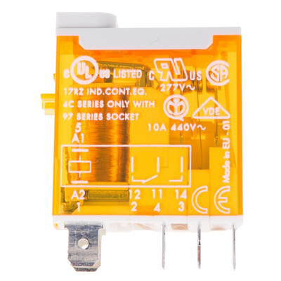 Finder Plug In Power Relay, 24V ac Coil, 16A Switching Current, SPDT