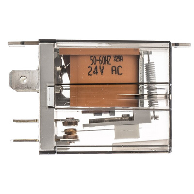 Finder Flange Mount Power Relay, 24V ac Coil, 20A Switching Current, DPST