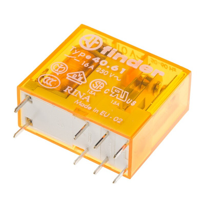 Finder PCB Mount Power Relay, 110V ac Coil, 16A Switching Current, SPDT