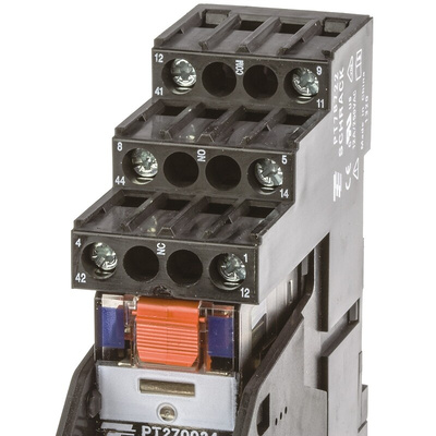 TE Connectivity DIN Rail Power Relay, 24V dc Coil, 12A Switching Current, DPDT