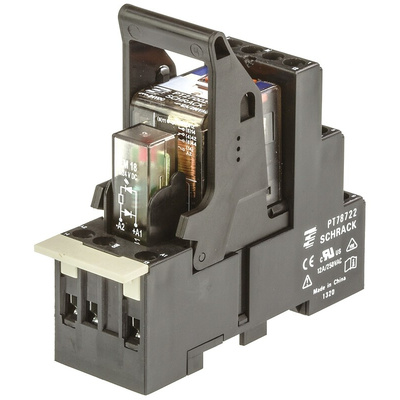 TE Connectivity DIN Rail Power Relay, 24V dc Coil, 12A Switching Current, DPDT