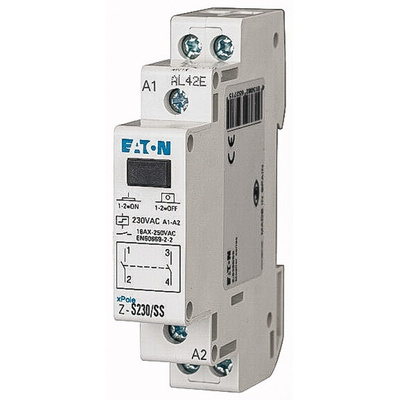 Eaton DIN Rail Power Relay, 230V ac Coil, 16A Switching Current, SPST