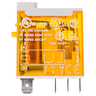 Finder PCB Mount Power Relay, 230V ac Coil, 16A Switching Current, SPDT