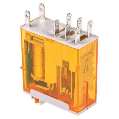 Finder PCB Mount Power Relay, 24V ac Coil, 8A Switching Current, DPDT