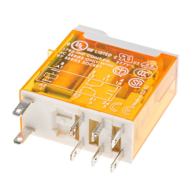 Finder Plug In Power Relay, 110V ac Coil, 8A Switching Current, DPDT
