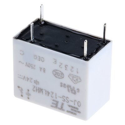 TE Connectivity PCB Mount Power Relay, 24V dc Coil, 8A Switching Current, SPST