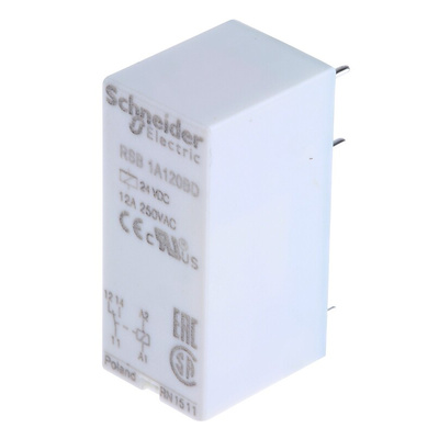 Schneider Electric PCB Mount Power Relay, 24V dc Coil, 12A Switching Current, SPDT