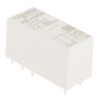 Schneider Electric PCB Mount Power Relay, 24V dc Coil, 8A Switching Current, DPDT