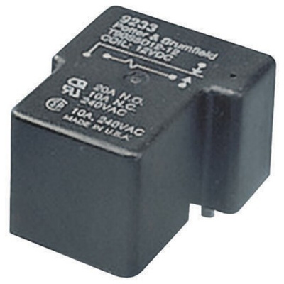 TE Connectivity PCB Mount Non-Latching Relay, 12V dc Coil, 30A Switching Current, SPST