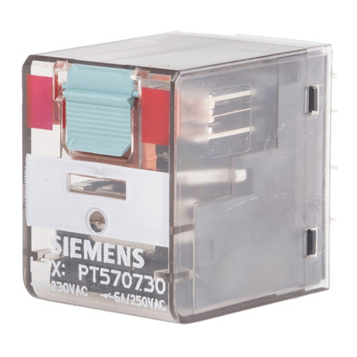 Siemens Plug In Power Relay, 230V ac Coil, 6A Switching Current, 4PDT