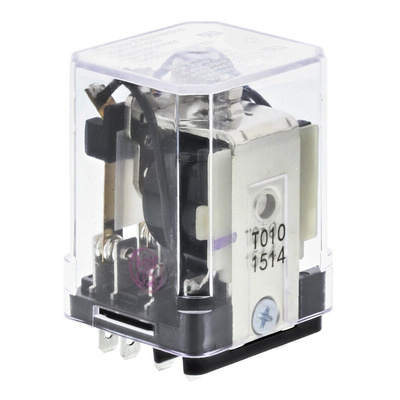 TE Connectivity Plug In Power Relay, 24V dc Coil, 10A Switching Current, 3PDT