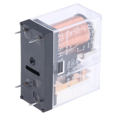 Omron PCB Mount Power Relay, 24V dc Coil, 10A Switching Current, SPST