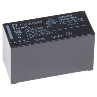 Fujitsu PCB Mount Power Relay, 24V dc Coil, 5A Switching Current, DPDT