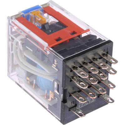 Omron Plug In Power Relay, 24V dc Coil, 5A Switching Current, 4PDT