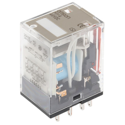 Omron Plug In Power Relay, 48V dc Coil, 5A Switching Current, 4PDT
