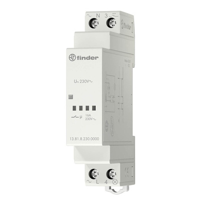 Finder DIN Rail Power Relay, 230V ac Coil, 16A Switching Current, SPST