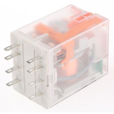 Relpol Plug In Power Relay, 230V ac Coil, 12A Switching Current, DPDT