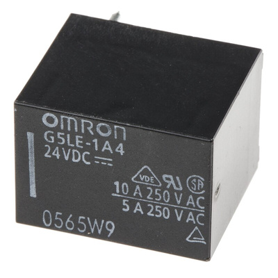 Omron PCB Mount Power Relay, 24V dc Coil, 10A Switching Current, SPST