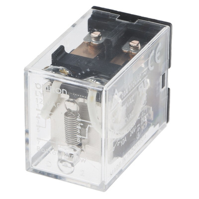 Omron Plug In Power Relay, 12V ac Coil, 10A Switching Current, DPDT