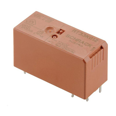 TE Connectivity PCB Mount Power Relay, 12V dc Coil, 16A Switching Current, SPST