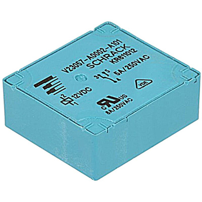TE Connectivity PCB Mount Power Relay, 24V dc Coil, 8A Switching Current, SPDT