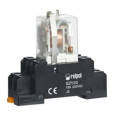 Relpol DIN Rail Power Relay, 253V ac Coil, DPDT, SPDT