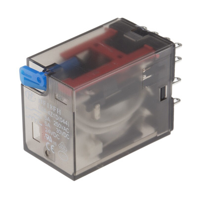 Hongfa Europe GMBH Chassis Mount Power Relay, 24V dc Coil, 5A Switching Current, 4PDT