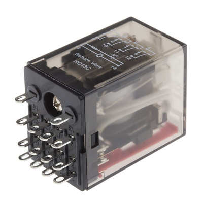 Hongfa Europe GMBH Chassis Mount Power Relay, 24V ac Coil, 5A Switching Current, 4PDT