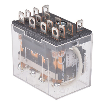 Omron Plug In Power Relay, 24V ac Coil, 10A Switching Current, 4PDT