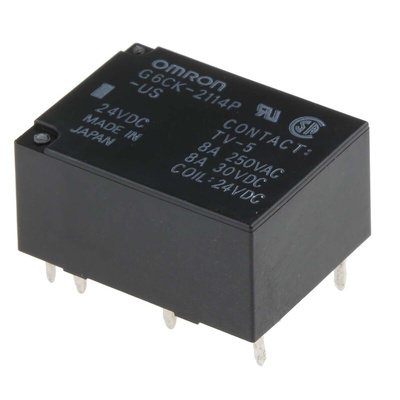 Omron PCB Mount Latching Power Relay, 24V dc Coil, 8A Switching Current, SPDT
