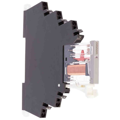 Omron DIN Rail Power Relay, 230V ac Coil, 6A Switching Current, SPDT