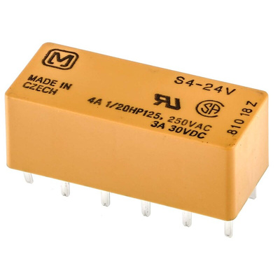 Panasonic PCB Mount Power Relay, 24V dc Coil, 4A Switching Current, 4PST-NO