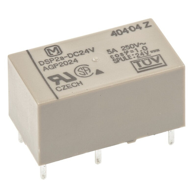 Panasonic PCB Mount Power Relay, 24V dc Coil, 5A Switching Current, DPST