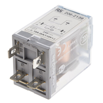 Releco PCB Mount Power Relay, 24V dc Coil, 10A Switching Current, SPST