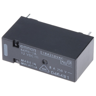 Omron PCB Mount Power Relay, 12V dc Coil, 8A Switching Current, SPST