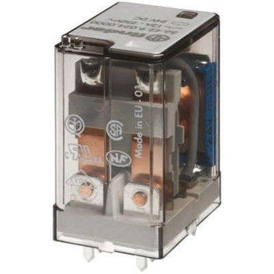 Finder PCB Mount Power Relay, 12V dc Coil, 12A Switching Current, DPDT