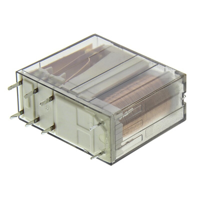 TE Connectivity PCB Mount Power Relay, 12V dc Coil, 8A Switching Current, DPDT