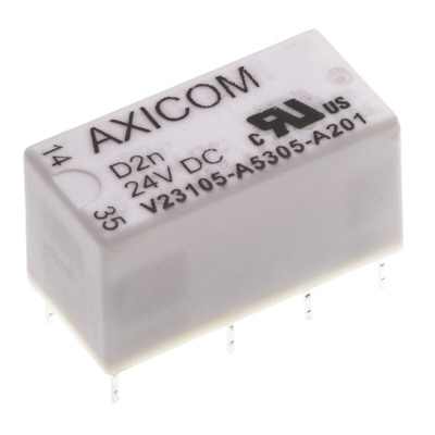 TE Connectivity PCB Mount Power Relay, 24V dc Coil, 3A Switching Current, DPDT