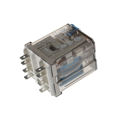 Finder Plug In Power Relay, 12V dc Coil, 16A Switching Current, DPDT