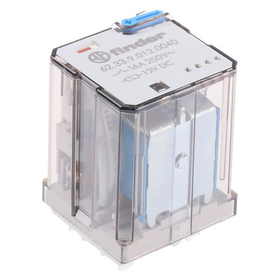 Finder Plug In Power Relay, 12V dc Coil, 16A Switching Current, 3PDT