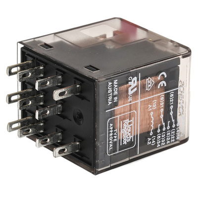 TE Connectivity PCB Mount Power Relay, 230V ac Coil, 10A Switching Current, 3PDT