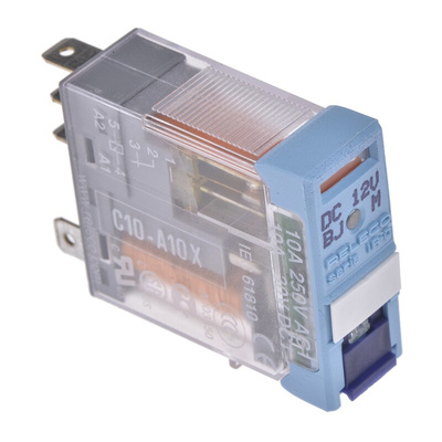Releco PCB Mount Power Relay, 12V dc Coil, 10A Switching Current, SPDT