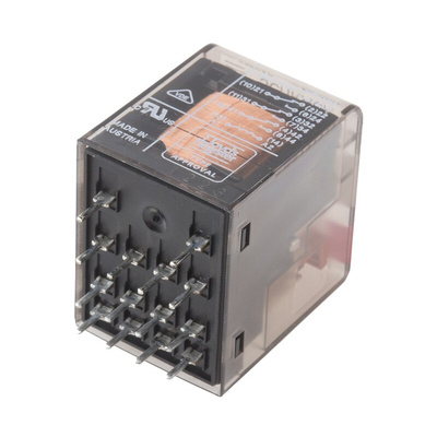 TE Connectivity PCB Mount Power Relay, 230V ac Coil, 6A Switching Current, 4PDT