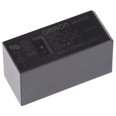 Omron PCB Mount Power Relay, 12V dc Coil, 12A Switching Current, SPDT