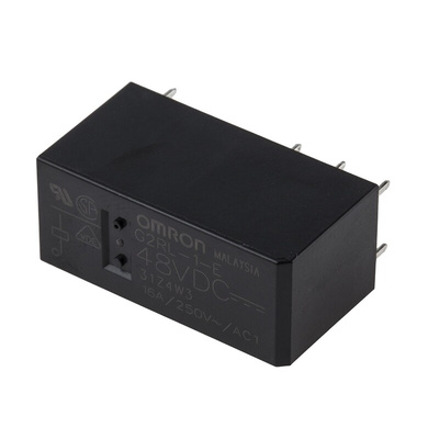 Omron PCB Mount Non-Latching Relay, 48V dc Coil, 16A Switching Current, SPDT