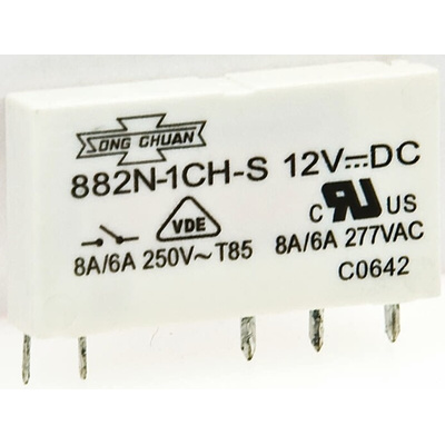 Wieland DIN Rail Power Relay, 60V dc Coil, 6A Switching Current, SPDT