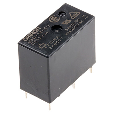 Omron PCB Mount Power Relay, 12V dc Coil, 10A Switching Current, SPDT