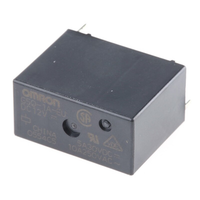 Omron PCB Mount Power Relay, 12V dc Coil, 10A Switching Current, SPST